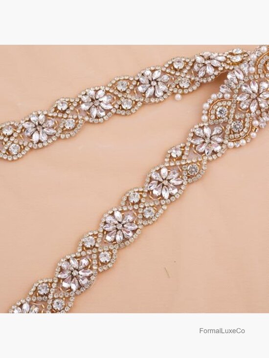 Rhinestone Beaded Organza Bridal Belt Sash for Wedding Gown Plus Size main image 6